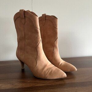 Penrose Chestnut Suede Pointed-Toe Booties | Dolce Vita Suede Ankle Cowboy Boots